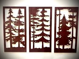 Pine Tree Forest Wall Art 3 Panel