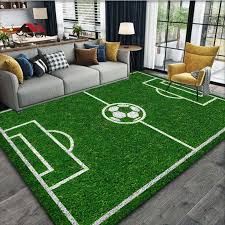 non slip football court rug for bedroom