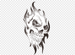 flame skull ilration tattoo skull