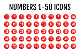 Numbers 1-50 Icons | Pre-Designed Illustrator Graphics ~ Creative Market