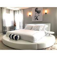 oslo round bed with headboard lights