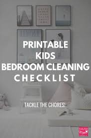 Printable Bedroom Cleaning Checklist For Kids