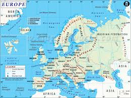 Europe's total geographical area is about ten million square kilometres. Europe Map Highlights The European Countries With Their Capitals Cities Europe Map Europe Germany Map