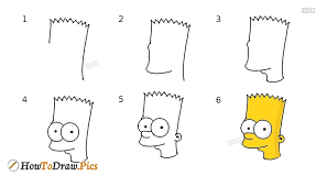 how to draw bart simpson face