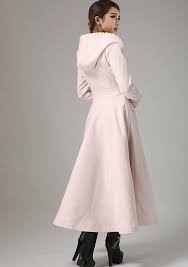 Pink Wool Coat Women Coat Maxi Coat