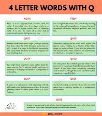 4 letter words with q in english 7esl