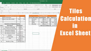 Explanation of the variance analysis formula. Flooring Tiles Calculation In Excel Sheet Free Download