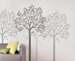 Large Fruit Tree Stencil Reusable Wall