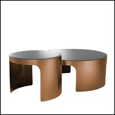 Available sizes are 42″, 48″, 54″, 60″, or 72″. Set Of 2 Coffee Tables 24 Piemonte Copper Pacific Compagnie