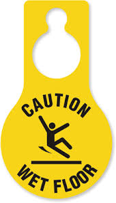 caution wet floor door hang s pear