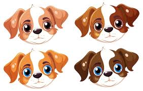 free vector set of dog face cartoon
