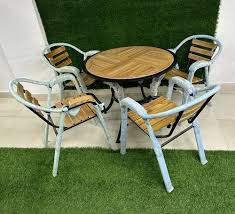 Rubberwood Garden Chair Table Set