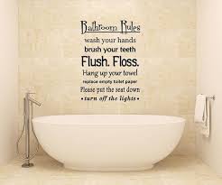 Bathroom Rules Sign Wall Decal Hand