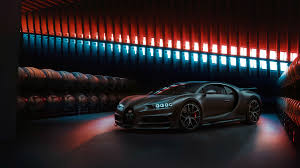 black bugatti chiron 2020 black car