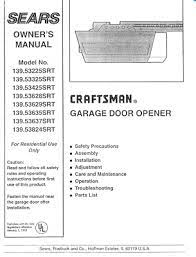 free sears garage door opener manual