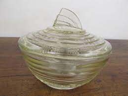 Art Deco Glass Lidded Dish Vintage