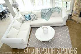 dropcloth sofa sectional slipcover