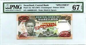Umntsholi wemaswati), is the according to the bank's website, the bank's mission is to promote monetary stability and foster a. Swaziland 2 Emalangeni 1987 Specimen Central Bank Pick 13 C Lucky Money 1760 Ebay