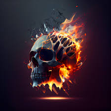 flaming skull stock photos images and