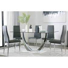 metal counter height glass dining table