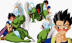 1boy 1girls ass blush breast smother breasts cabba clothing  dragon ball dragon ball super high heels horny huge breasts nala1588  shounen jump size difference smothering tagme thick thighs vados 