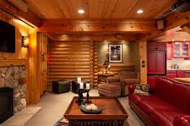 Modern Log Cabin Basement Remodel In