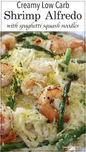 Drain, save some pasta water and set aside. Keto Shrimp Alfredo With Spaghetti Squash Noodles And Asparagus Remington Avenue