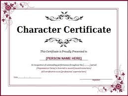 Character Certificate Download Now