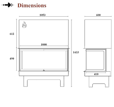 Eco 3v100 3 Sided Glass Flame Deco