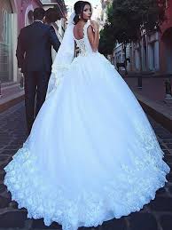 Sometimes it is difficult to choose only one bridal dress for a wedding day. Ball Gown Sweetheart Sleeveless Brush Train White Lace Tulle Wedding Dresses Veroella