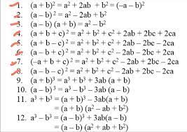 Formula Of Algebra Class 7 Brainly In