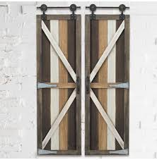 Wood Barn Doors Wall Decor Set Of 2