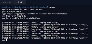 python logging to the replit database