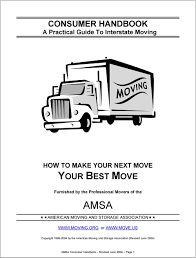 Consumer Handbook A Practical Guide To Interstate Moving How To Make