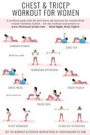 chest and tricep workout for women to