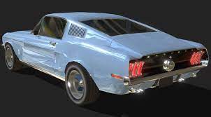 ford mustang 1968 low poly model