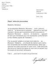 lettre de procuration administrative