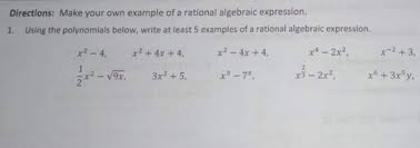 Rational Algebraic Expressions