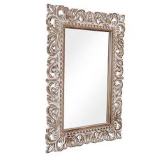 Rectangle Framed Brown Wood Wall Mirror