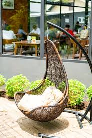 Outdoor Patio With Wicker Swing Chair