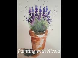watercolour paint this pot of lavender