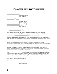 free decline offer letter template