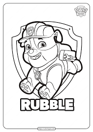 Paw patrol birthday free printable invitations click image to enlarge and print. Free Printable Paw Patrol Rubble Coloring Pages