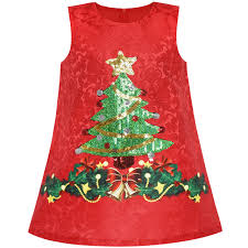 Details About Girls Dress A Line Christmas Tree Xmas Sequin Sparkling Holiday Party Size 3 10