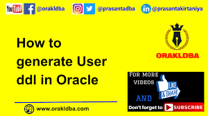 how to generate user ddl in oracle