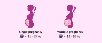 weight gain in twin pregnancy