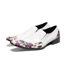 Shop the top 25 most popular 1 at the best prices! Hot Selling Mens White Dress Shoes Fashion Printed Slip On Business Leisure Shoes For Party Show Wedding Groom Zapatos Flower Size 38 46 From Airmax 83 82 Dhgate Com