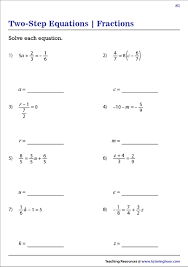 two step equations with fractions