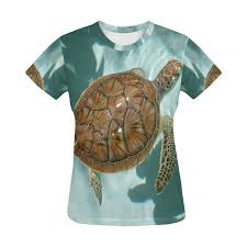 Amazon Com Interestprint Green Sea Turtle Womens T Shirt