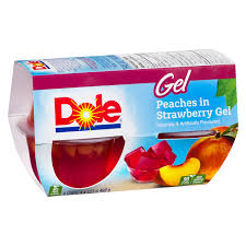 dole peaches in strawberry gel fruit